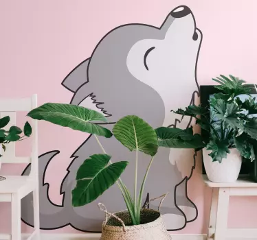 Ulvova koira kuvituskissatarra ja koiratarra - Tenstickers