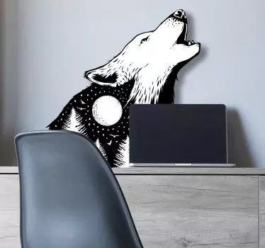Ulvova susi villieläin tarra - Tenstickers