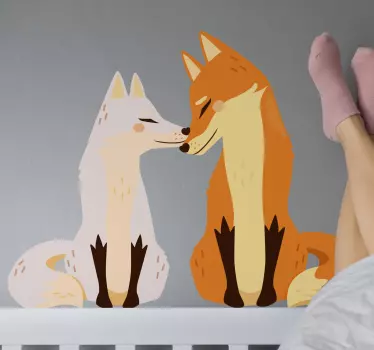 Valkoinen ja inkivääri kettu Villieläintarrat - Tenstickers