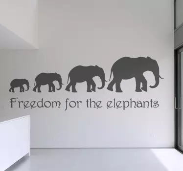Vapaus elefanteille seinätarra - Tenstickers