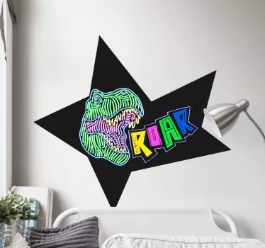 Värikäs dinosauruksen karjunta tarra - Tenstickers