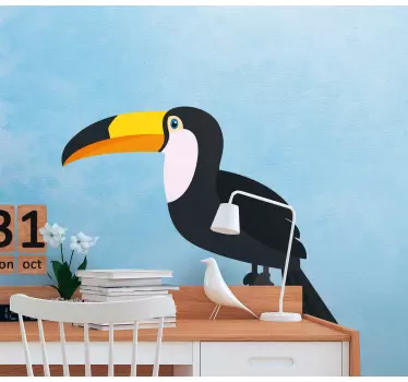 Värikäs tukaani sarjakuva tarra lemmikki - Tenstickers