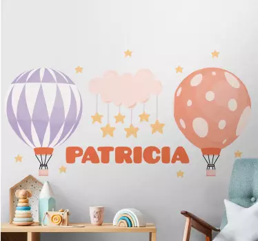 Värikkäitä ilmapalloja nimellä seinätarra lastenhuone - Tenstickers