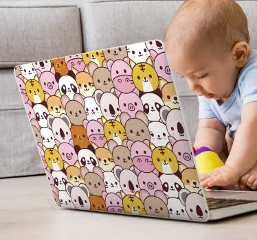 Vauvan eläinten kannettavan tietokoneen tarra - Tenstickers