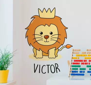 Vauvaleijona villieläimiä piirtävä tarra - Tenstickers