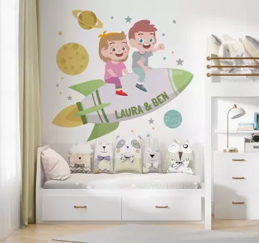 Veljet raketissa avaruus seinätarra - Tenstickers