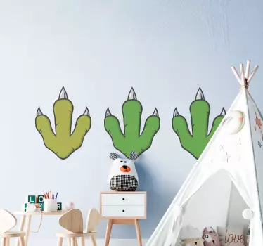 Vihreät dinosaurusjäljet Dinosaurustarra - Tenstickers