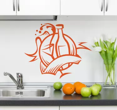 Viini cocktail juoma tarra - Tenstickers