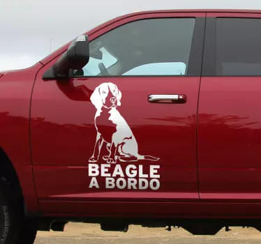 Vinilo decorativo beagle ja bordo kissatarra ja koiratarra - Tenstickers