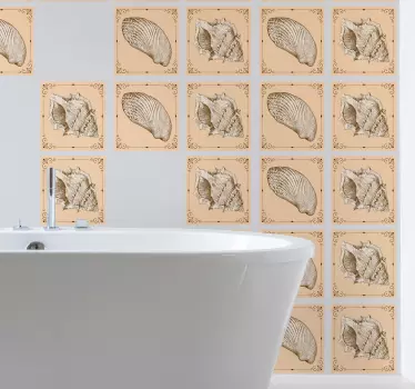 Vintage simpukat Kaakelitarrat - Tenstickers
