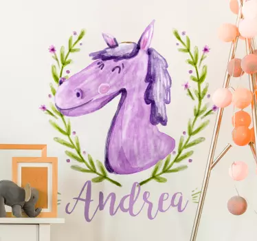 Violetti poni henkilökohtainen seinä tarra - Tenstickers