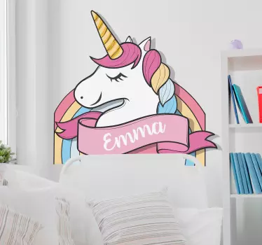 Yksisarvinen muokattava seinä tarra - Tenstickers