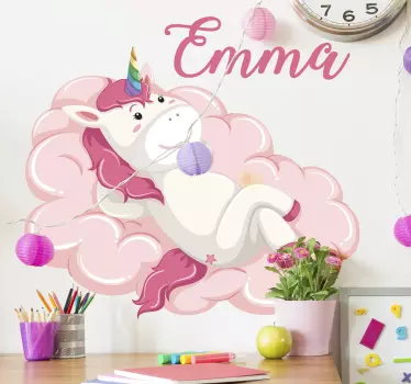 Yksisarvinen nimi satu seinätarra - Tenstickers