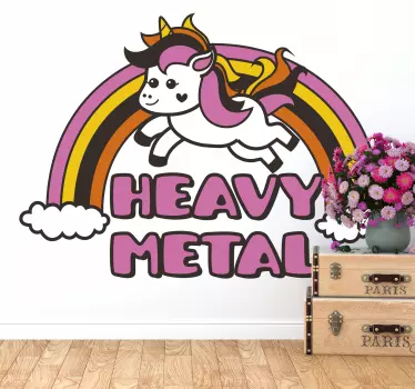 Yksisarvinen raskasmetalliseinä tarra - Tenstickers