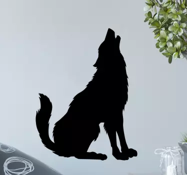 Yksivärinen susi ulvoo Villieläintarrat - Tenstickers