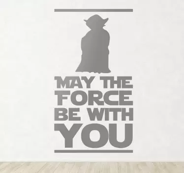 Yoda seinätarra tekstillä - Tenstickers