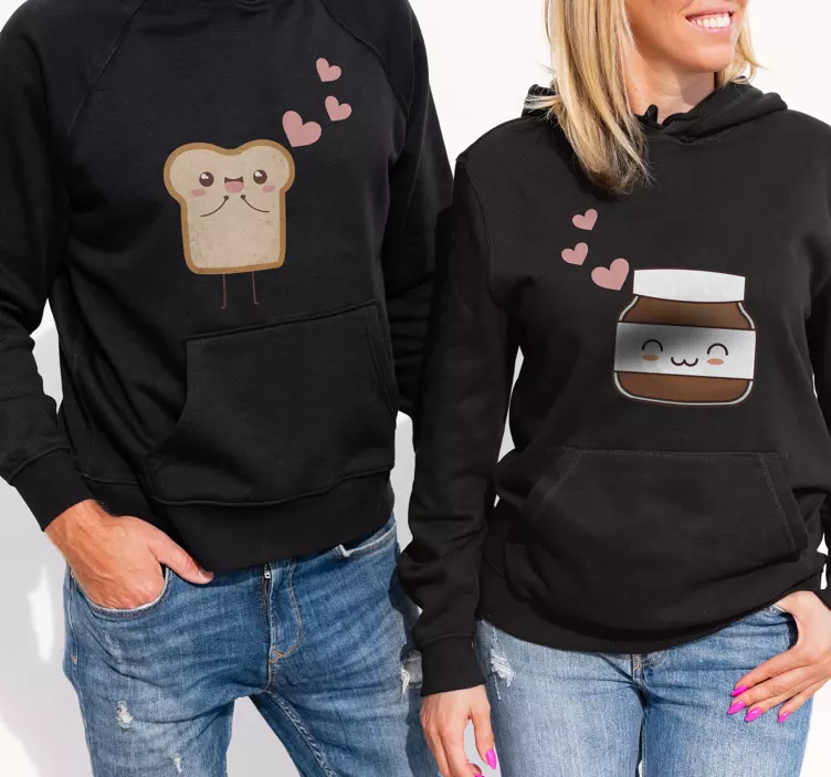 Leipää ja nutellaa samanlaiset Couple t shirts - Tenstickers