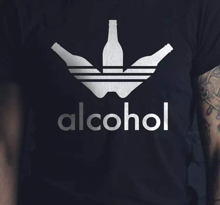 Alkoholi adidas-tyylinen t-paita - Tenstickers