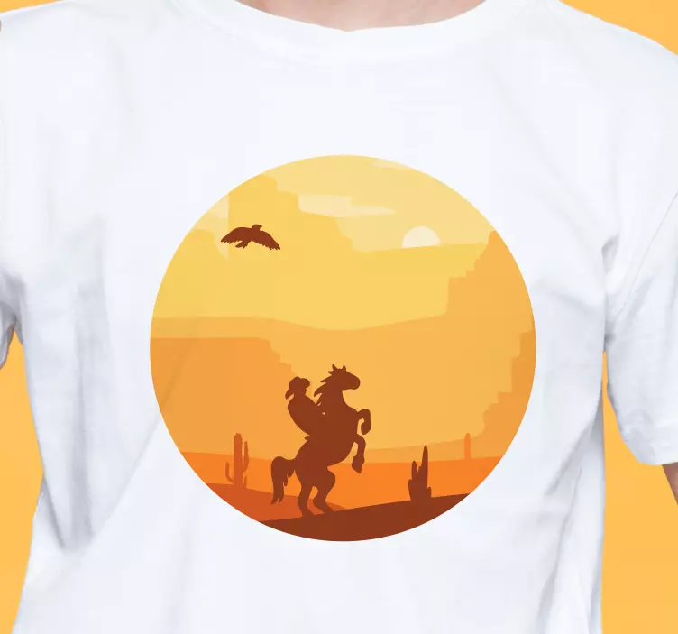 Cowboy auringonlaskun seikkailu t-paita - Tenstickers