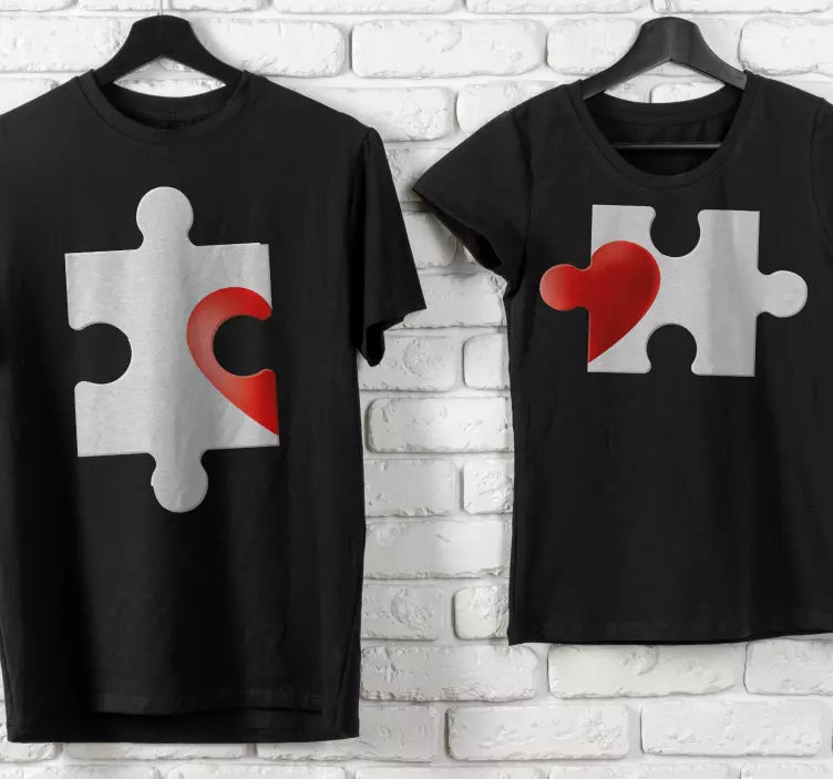 Puuttuva palanen Couple t shirts - Tenstickers
