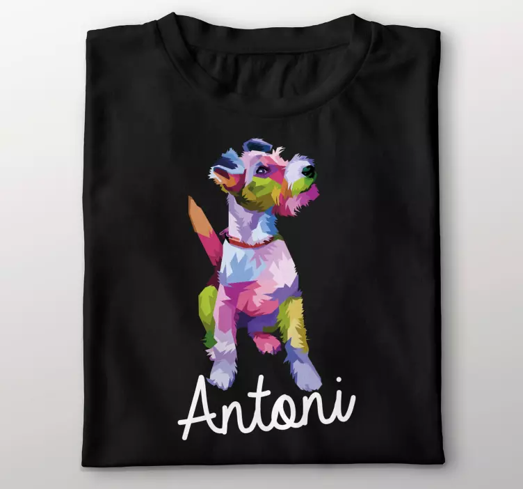 Geometriset-foxterrieri t-paidat, joissa on nimi - Tenstickers