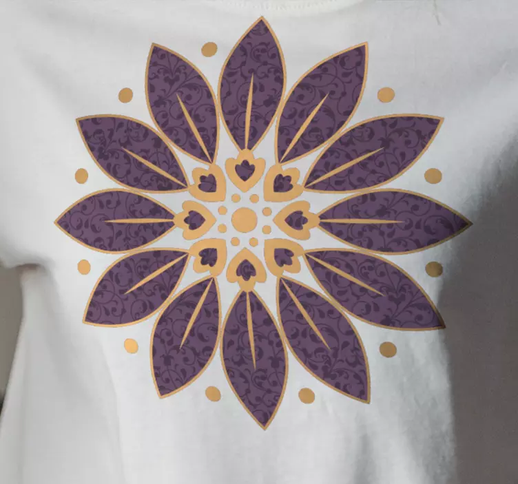 Kaunis ja koristeellinen lehtipaisley t-paita - Tenstickers