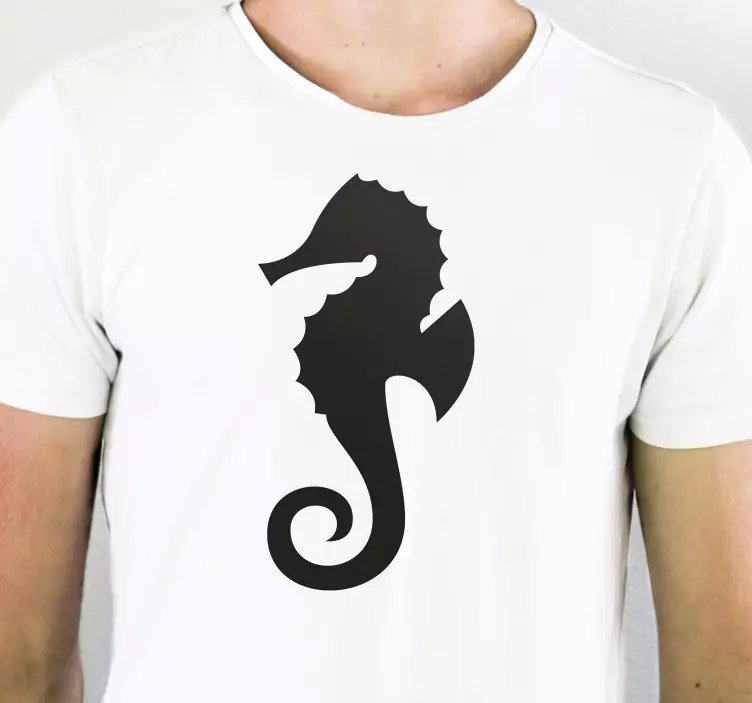 Merihevonen siluetti mukautettu t-paita - Tenstickers