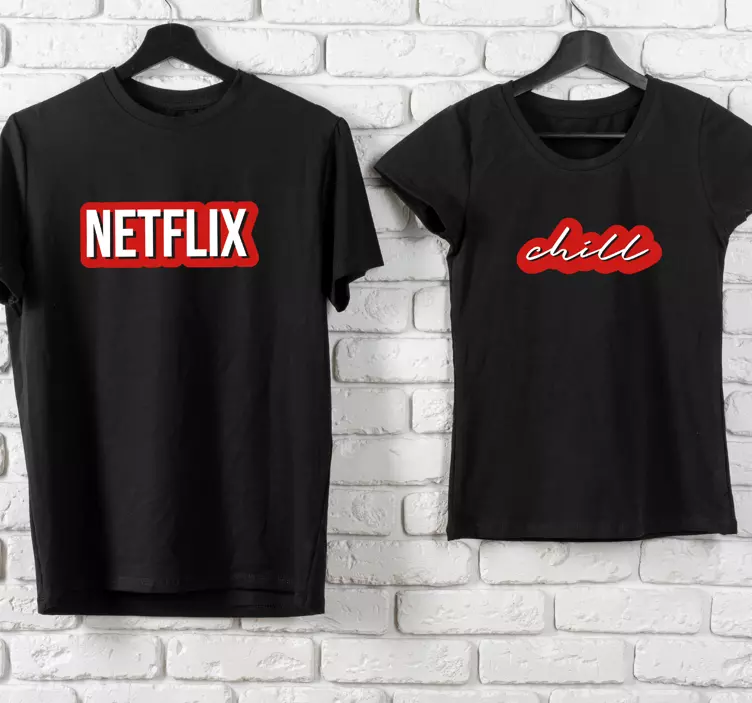 Netflix ja chill mätsäävät paidat - Tenstickers
