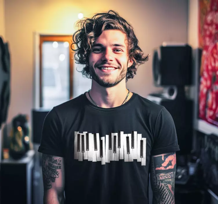 Pianon koskettimet t-paita - Tenstickers