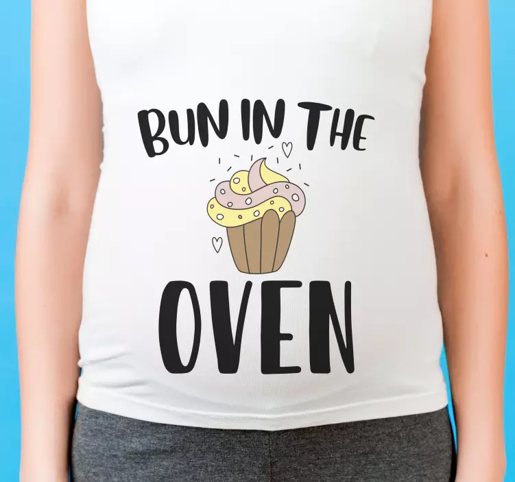 Pulla uunissa raskauden mukautettu t-paita - Tenstickers