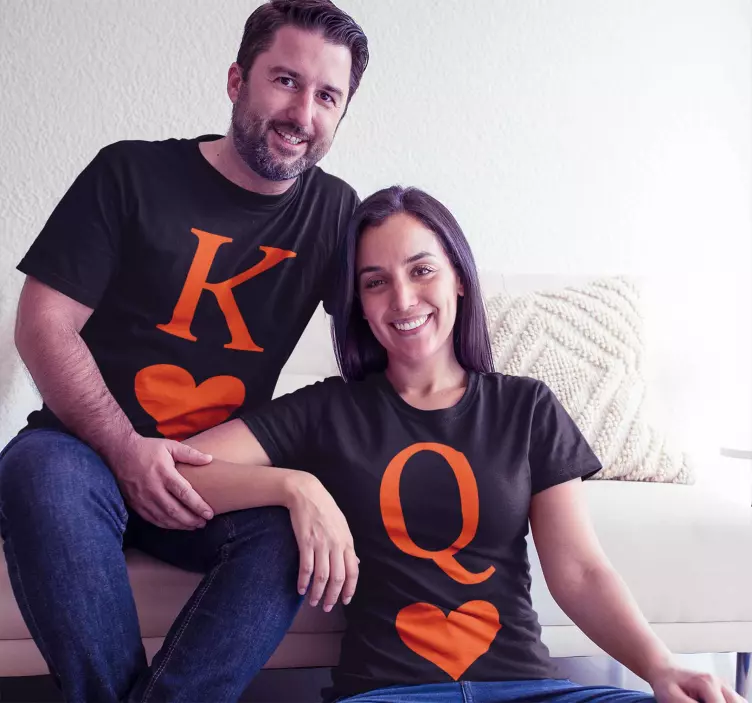 Queen ja king pokeriversio pari t-paita - Tenstickers