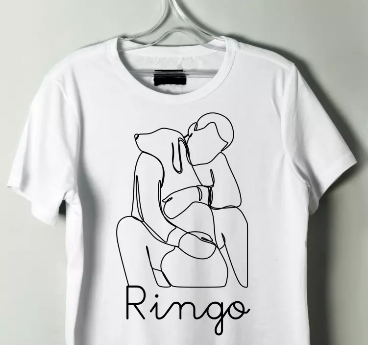 Side koiran kanssa, jolla on nimi t-paita - Tenstickers