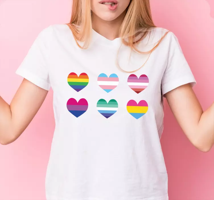 Símbolo de corazón lgbt mätsäävät paidat - Tenstickers
