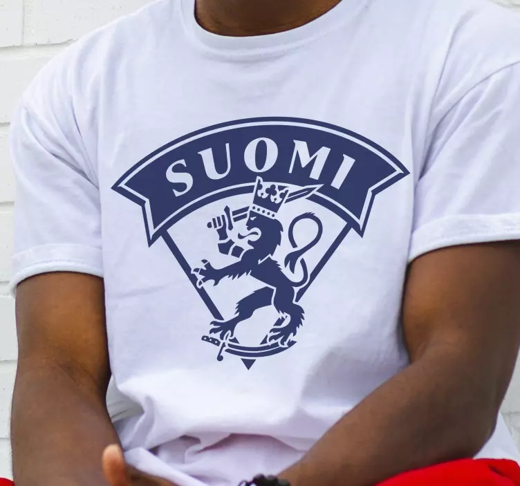 Suomalainen leijonapaita mukautettu t-paita - Tenstickers