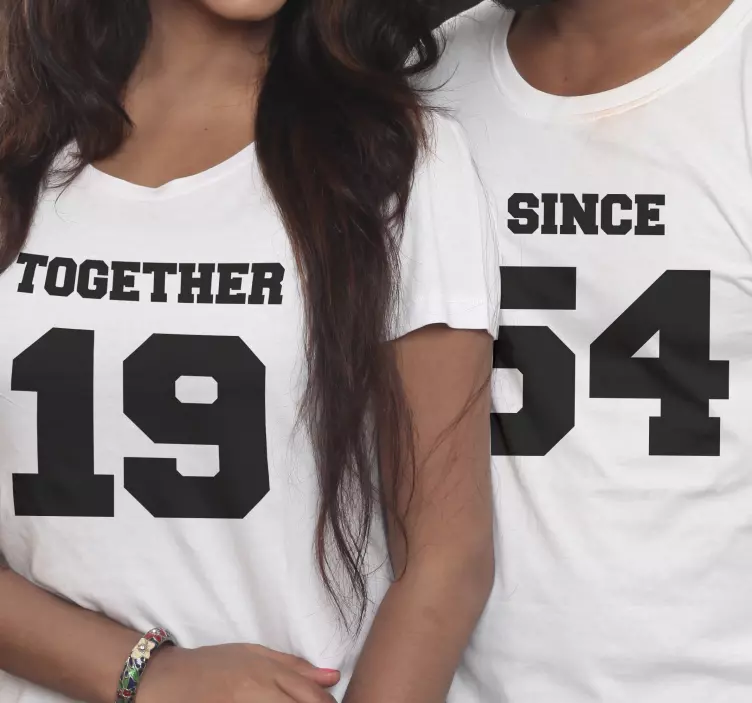 Yhdessä, koska henkilökohtainen mätsäävät paidat - Tenstickers