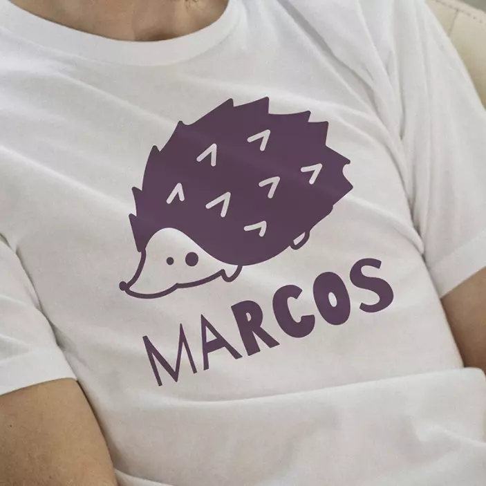 Yksinkertainen siili nimi t-paita - Tenstickers