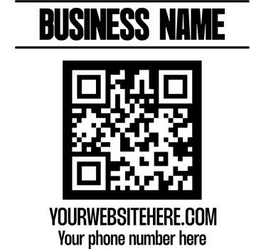 Yrityksen nimi ja QR-koodi t-paita - Tenstickers