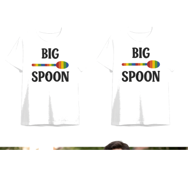 Lgbt suuri lusikka parin t-paita - Tenstickers