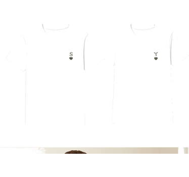 Minimalistiset alkukirjaimet parin t-paita - Tenstickers