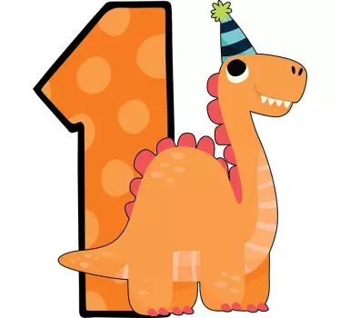 Vauvan syntymäpäivän dinosaurus t-paita - Tenstickers