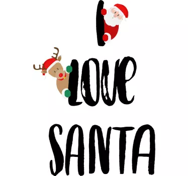 I love Santa joulu t-paita - Tenstickers