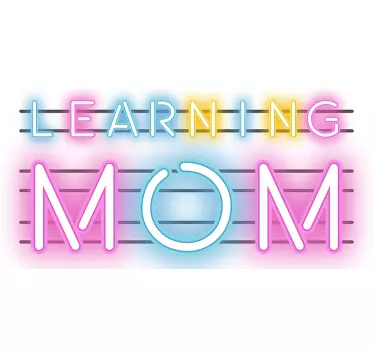 Oppiva äiti neonkyltillä t-paita - Tenstickers