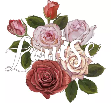 Kukkakirjainkuvio t-paita - Tenstickers
