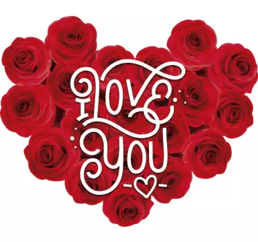 Ruusut rakastan sinua pari t-paita - Tenstickers