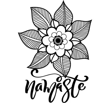 Kukka namaste teksti t-paita - Tenstickers