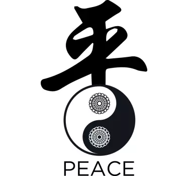 Yin yang rauhan symboli t-paita - Tenstickers