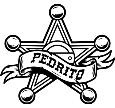 Sheriff tähti t-paita nimellä - Tenstickers