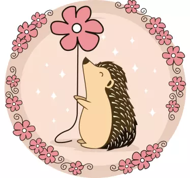 Siili ja päivänkakkara t-paita - Tenstickers