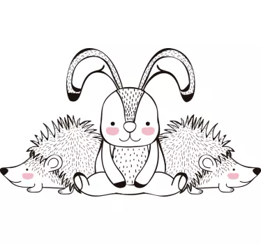 Siilit ja kani t-paita - Tenstickers