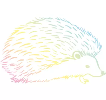 Porcupine piirretty linjoihin t-paita - Tenstickers